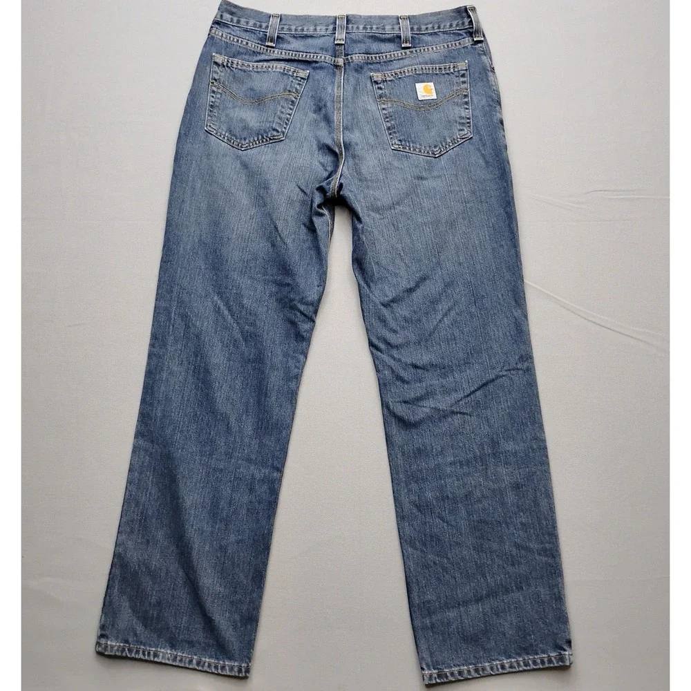 Carhartt Relaxed Fit Straight Leg Jeans Mens 36x32 Medium Wash Blue Denim 101483